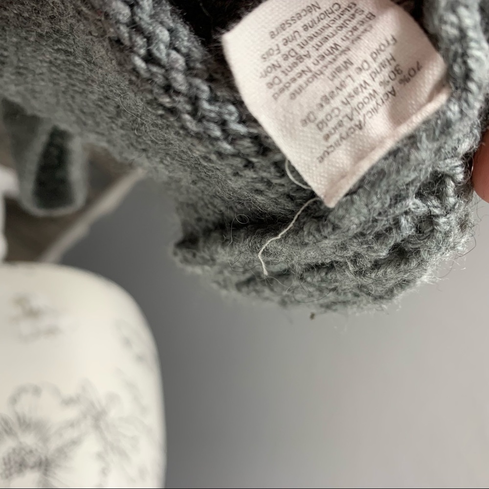 Lux Gray Button Cropped Cardigan Knitted Small - Picture 3 of 3